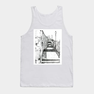 Dysart in Fife, Scotland Pencil Drawing: Architecture [Lane/Vennel/Thoroughfare] Tank Top